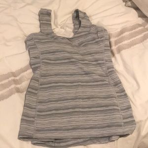 Light grey striped lululemon tank